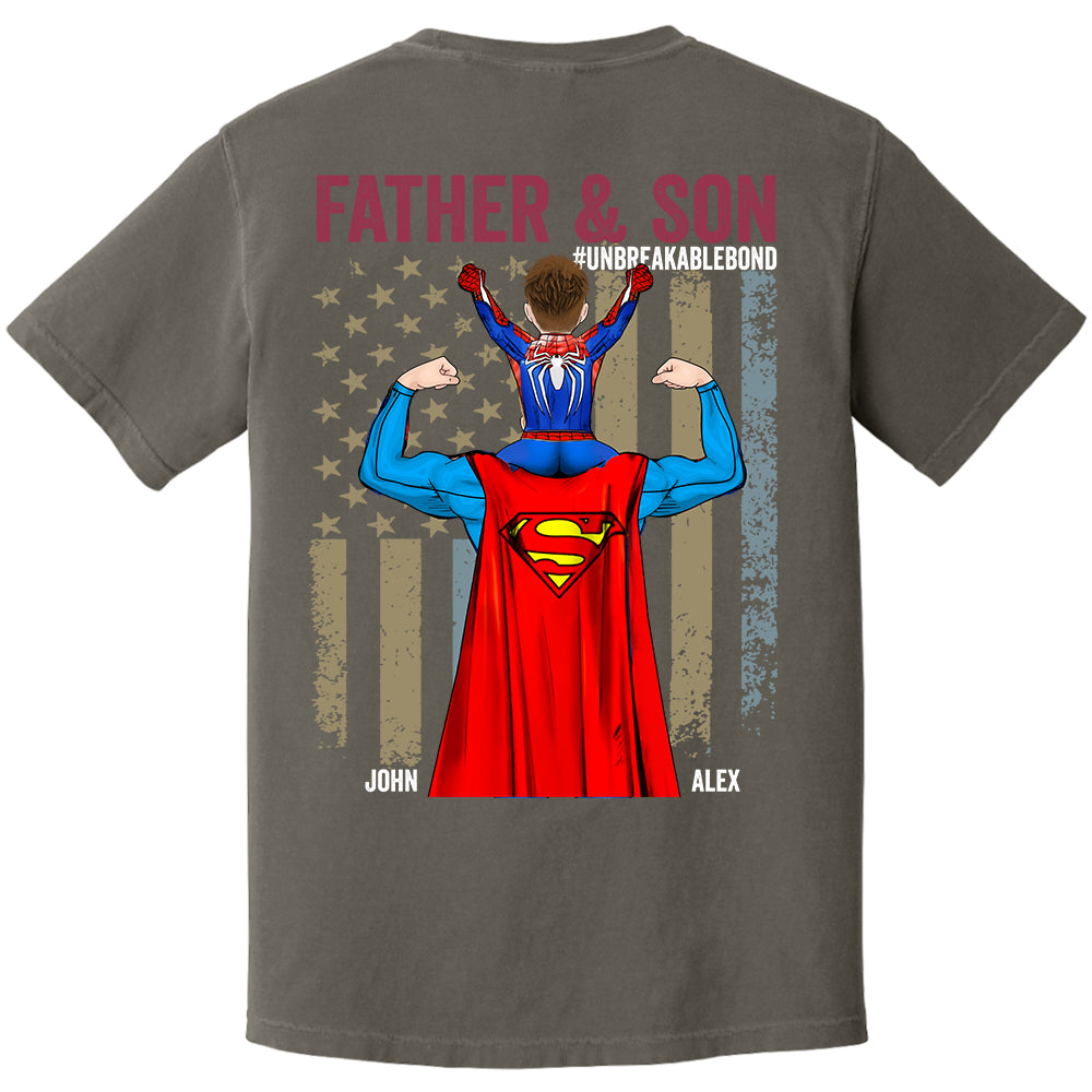 Father Son Unbreakable Bond - Personalized Back Printed Shirt Nh00