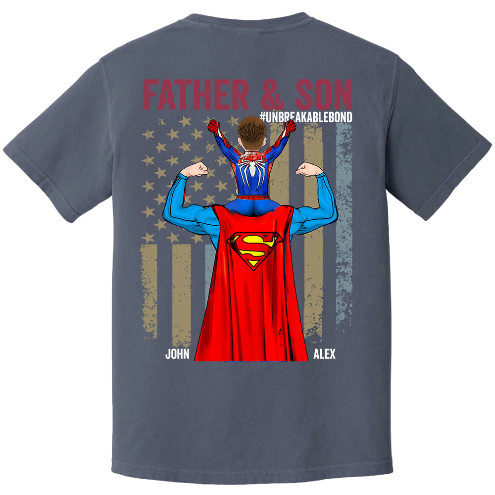Father Son Unbreakable Bond - Personalized Back Printed Shirt Nh00