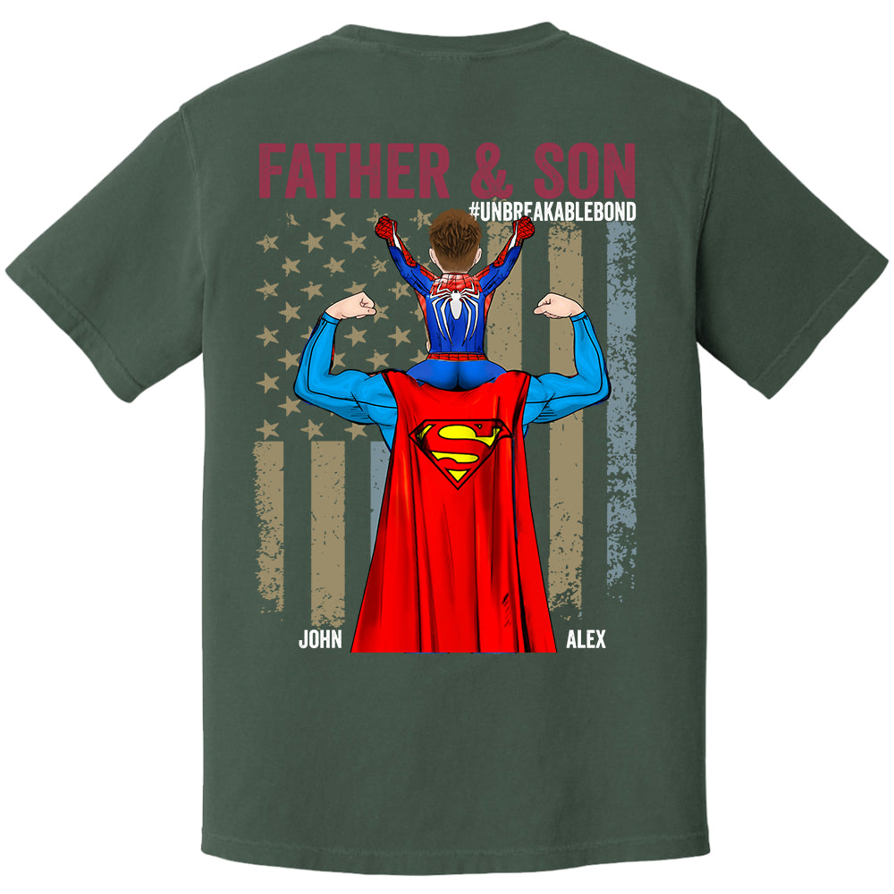 Father Son Unbreakable Bond - Personalized Back Printed Shirt Nh00