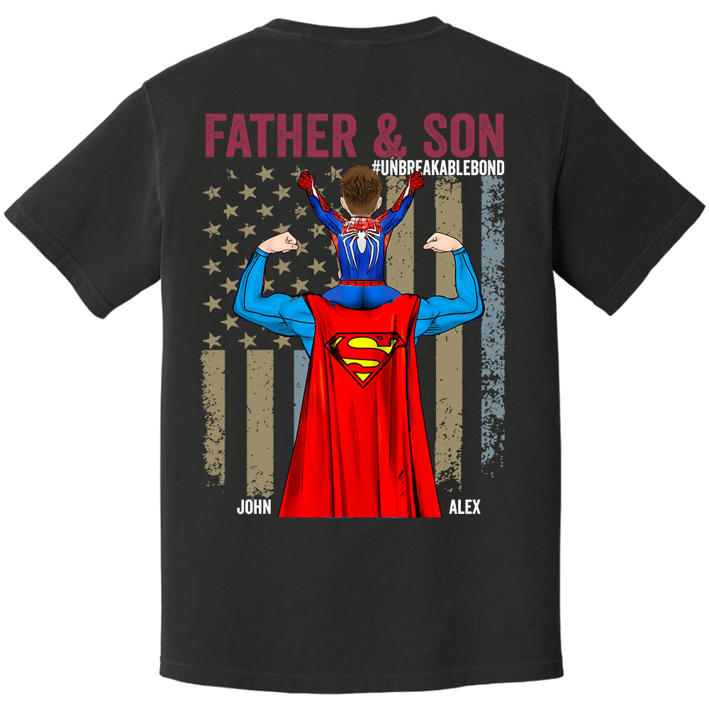 Father Son Unbreakable Bond - Personalized Back Printed Shirt Nh00