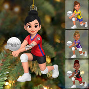 3D Effect Christmas Volleyball Player - Personalized Acrylic Ornament - Gift For Volleyball Lovers Na02 Do99