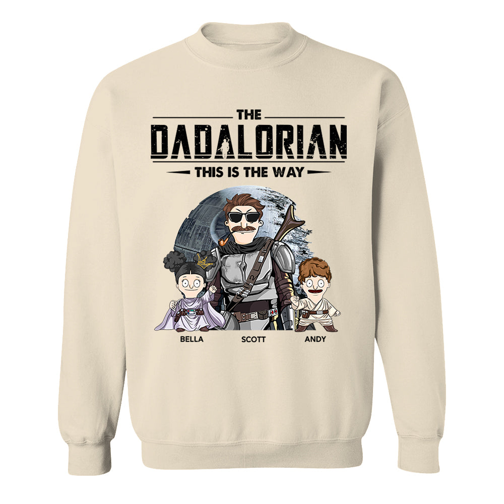 The Dadalorian This Is The Way Personalized Shirt Gift For Dad - Custom Nickname With Kids Vr2 New Nh00