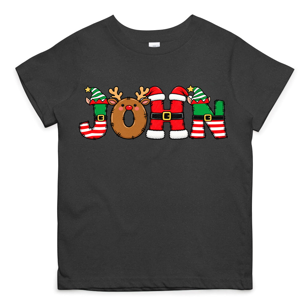 Christmas Name Shirt Monogram Matching Family Tee Christmas 2026 T-Shirt Holiday Custom Family Christmas T-Shirt Xmas Tee With Name Hv01