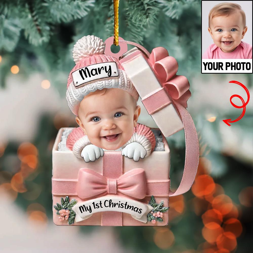 Baby Inside Gift Box - Personalized Custom Acrylic Ornament Nh00