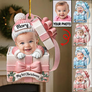Baby Inside Gift Box - Personalized Custom Acrylic Ornament Nh00