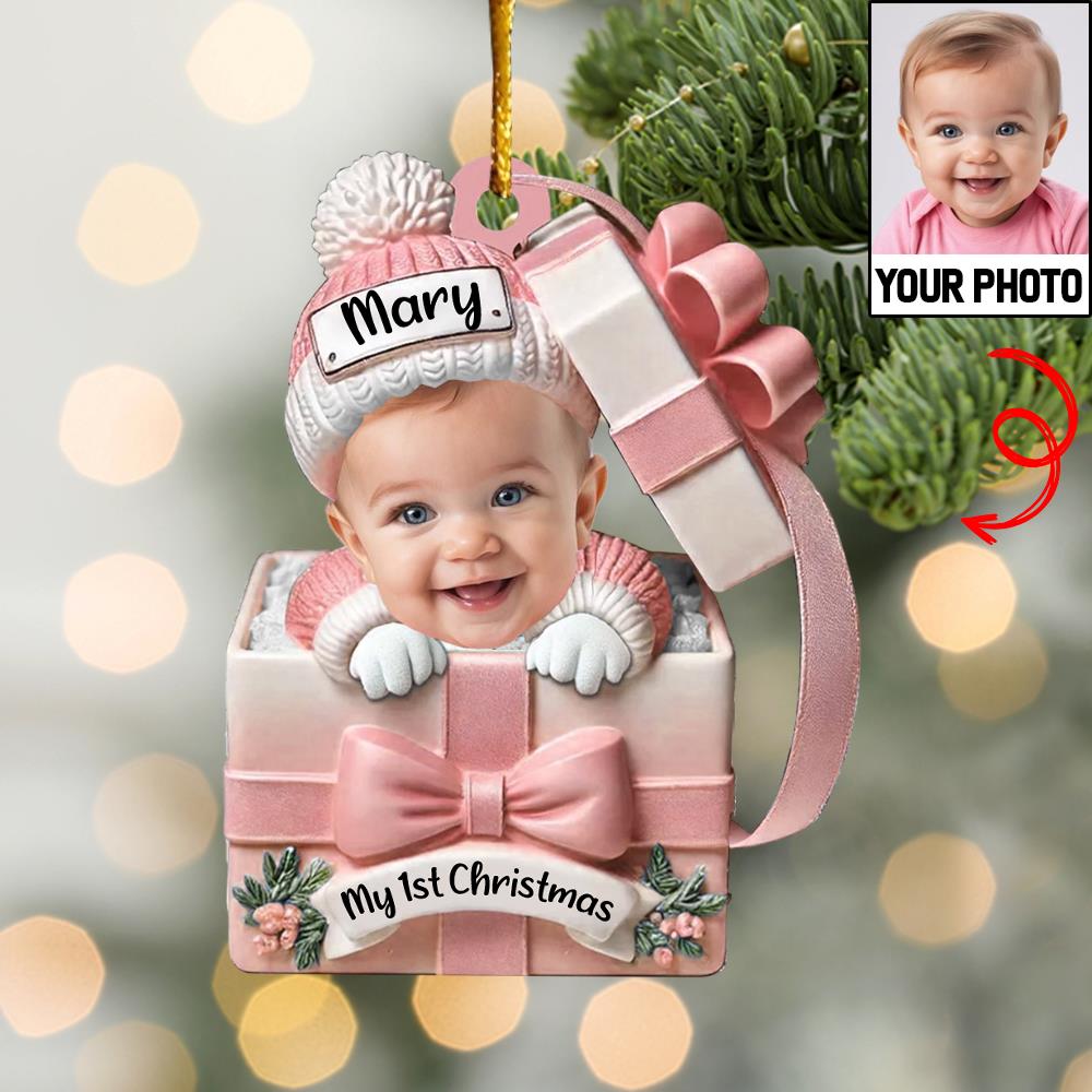 Baby Inside Gift Box - Personalized Custom Acrylic Ornament Nh00