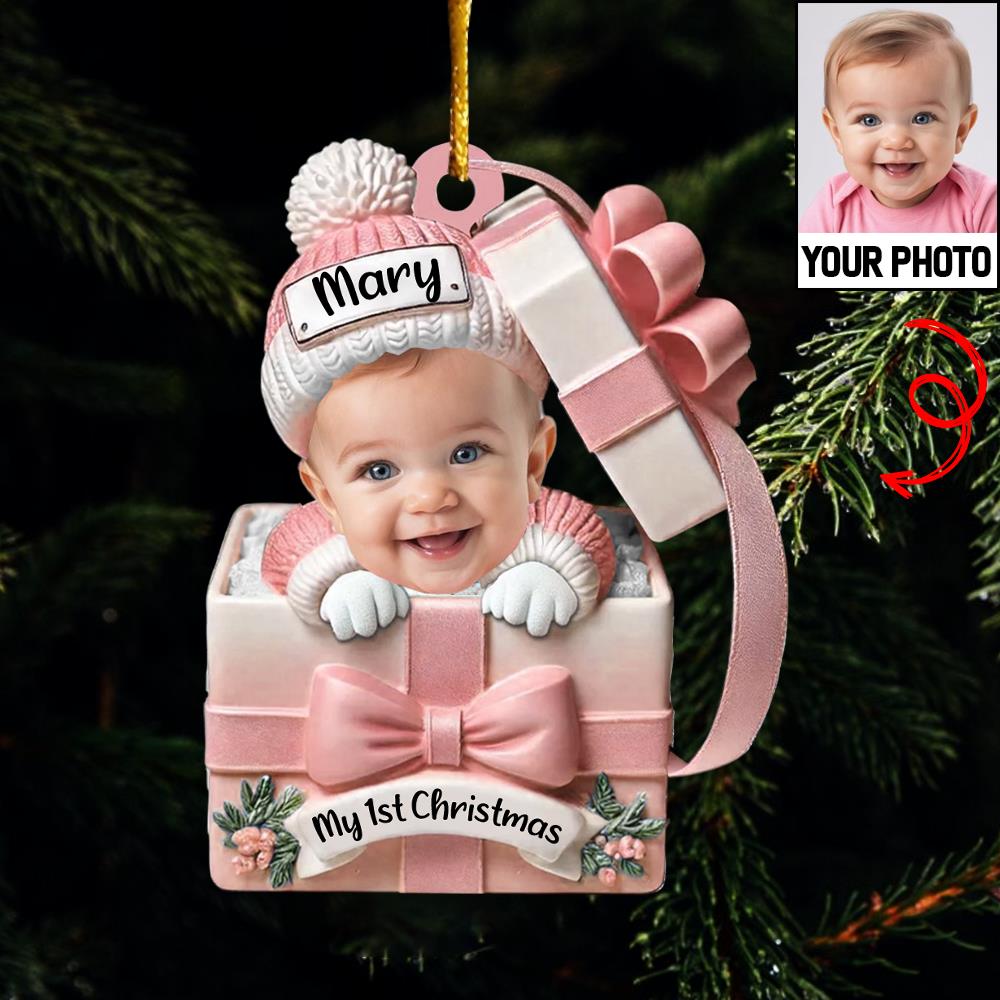 Baby Inside Gift Box - Personalized Custom Acrylic Ornament Nh00