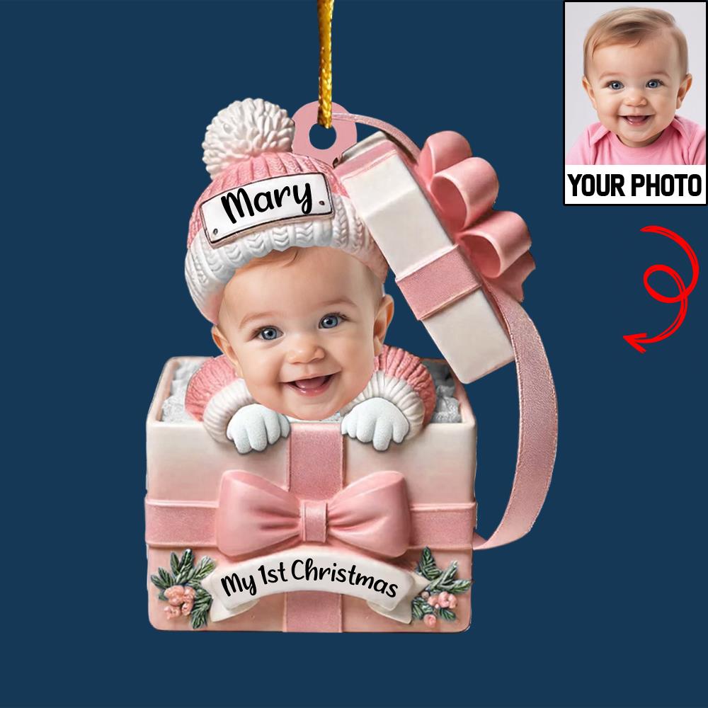 Baby Inside Gift Box - Personalized Custom Acrylic Ornament Nh00