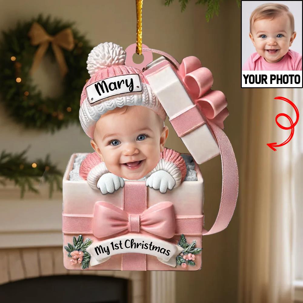 Baby Inside Gift Box - Personalized Custom Acrylic Ornament Nh00