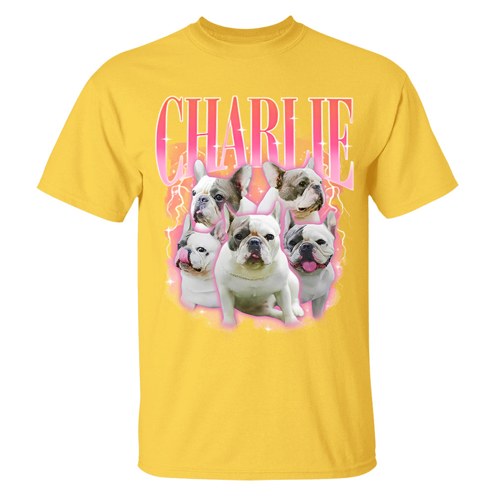 Comfort Colors Custom Retro Dog Shirt, Personalized Pet Tee, Custom Photo Gifts 90s Graphic, Bootleg Rap Dog Shirt, Custom Design Tshirt Li29