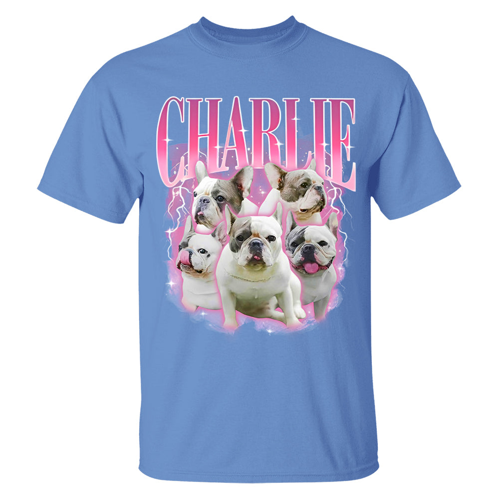 Comfort Colors Custom Retro Dog Shirt, Personalized Pet Tee, Custom Photo Gifts 90s Graphic, Bootleg Rap Dog Shirt, Custom Design Tshirt Li29