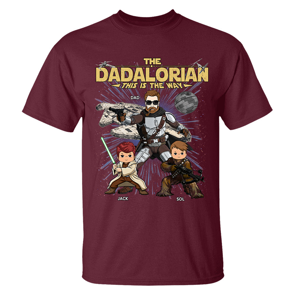 The Dadalorian This Is The Way Personalized Vintage Style Shirt For Dad Father's Day Gift T1807 T24
