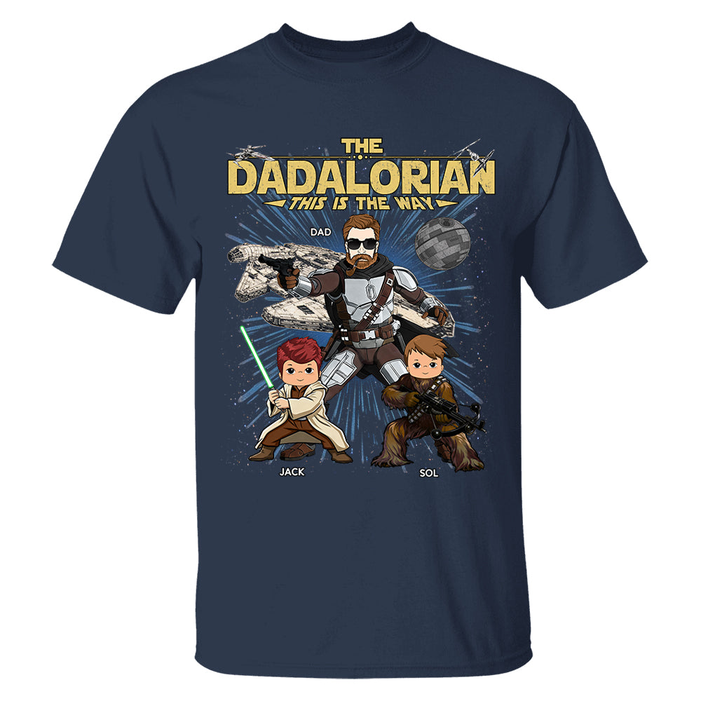 The Dadalorian This Is The Way Personalized Vintage Style Shirt For Dad Father's Day Gift T1807 T24