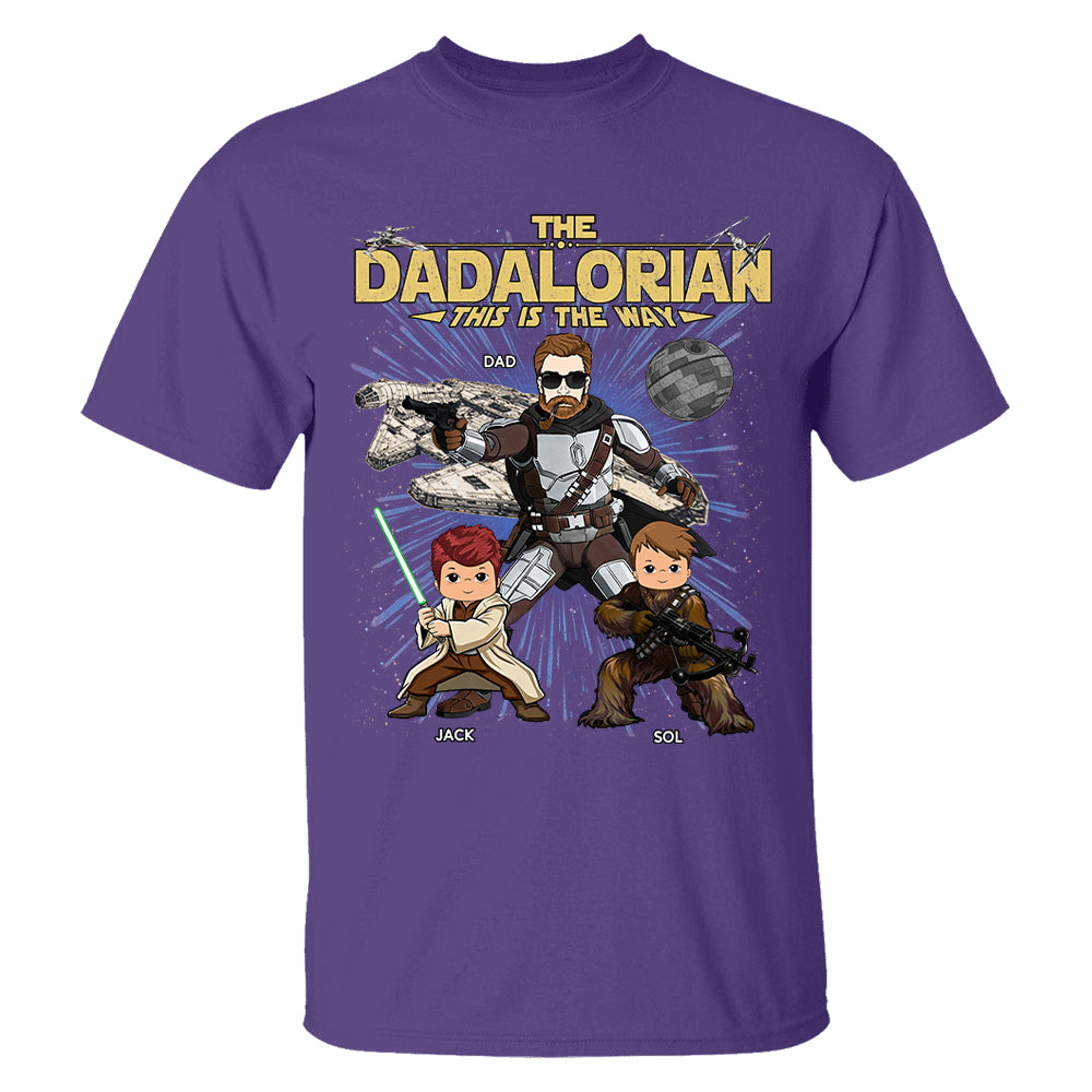 The Dadalorian This Is The Way Personalized Vintage Style Shirt For Dad Father's Day Gift T1807 T24