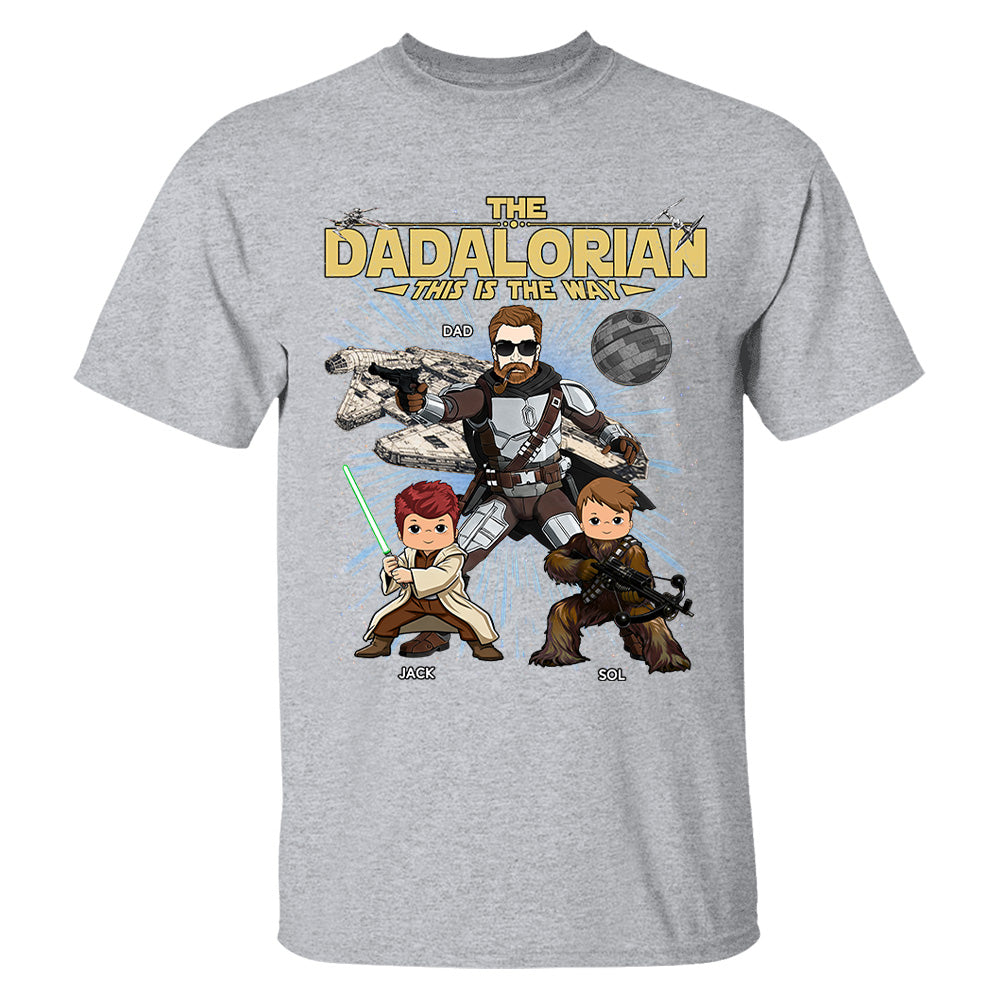 The Dadalorian This Is The Way Personalized Vintage Style Shirt For Dad Father's Day Gift T1807 T24