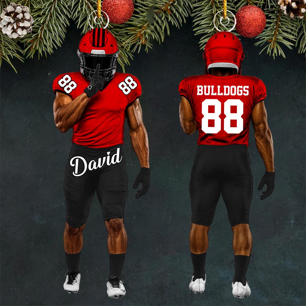 Football Player Ornament Gifts For Football Lovers - Custom Gift For Football Player Nh00
