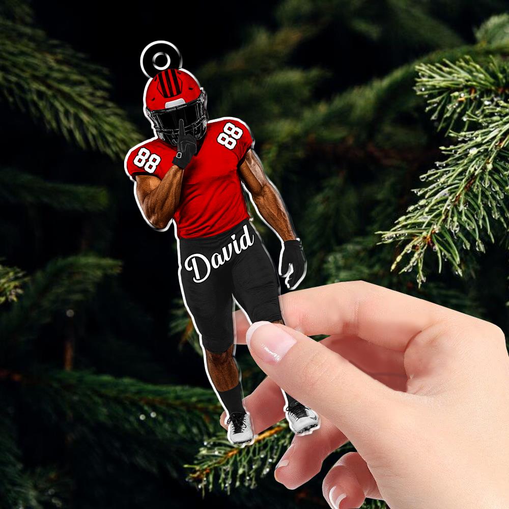 Football Player Ornament Gifts For Football Lovers - Custom Gift For Football Player Nh00