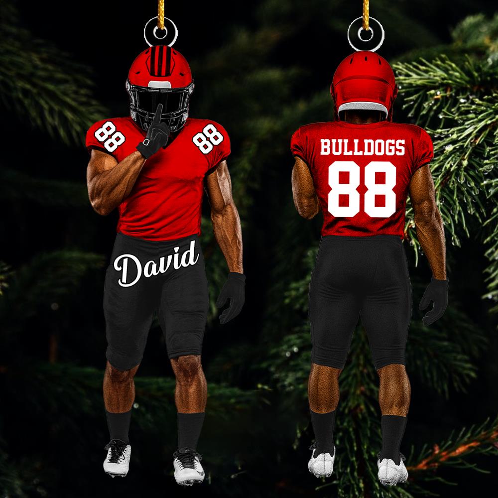 Football Player Ornament Gifts For Football Lovers - Custom Gift For Football Player Nh00