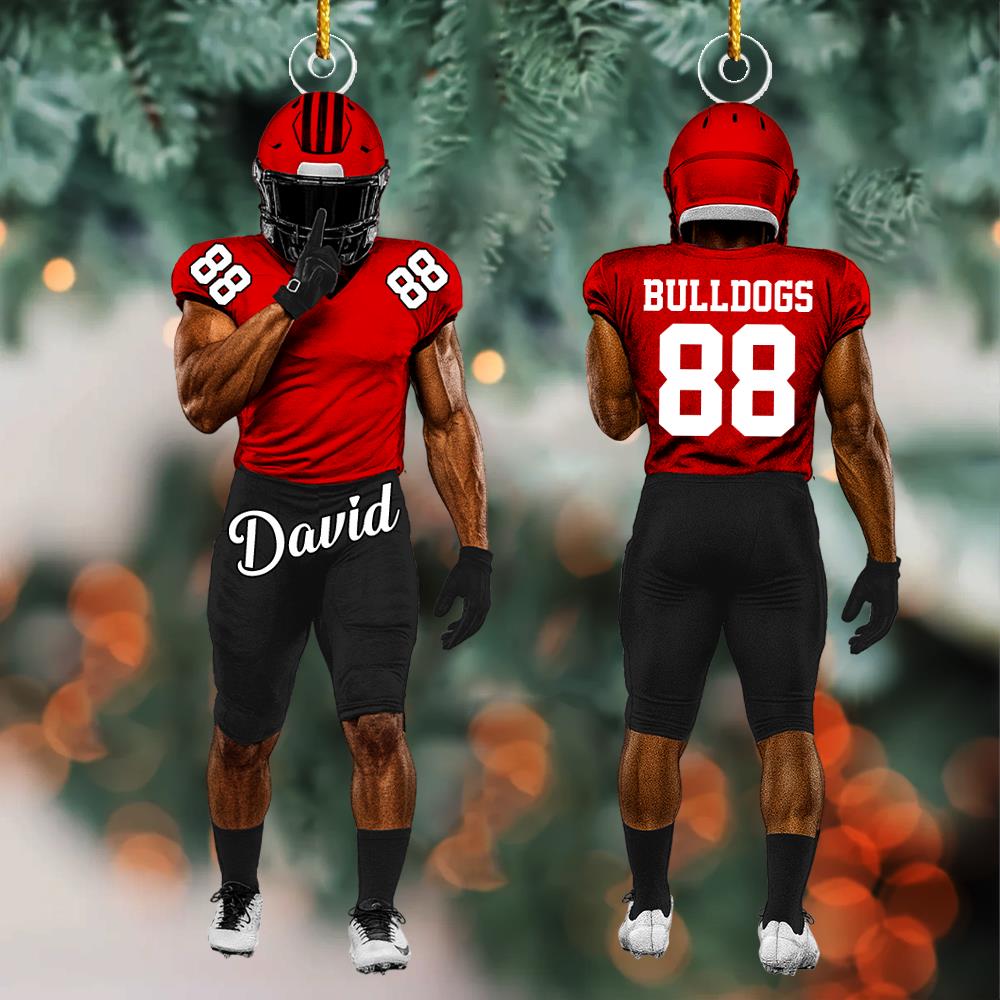 Football Player Ornament Gifts For Football Lovers - Custom Gift For Football Player Nh00