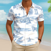 Australian Shepherd Toile De Jouy Style Hawaiian Shirt Pt99