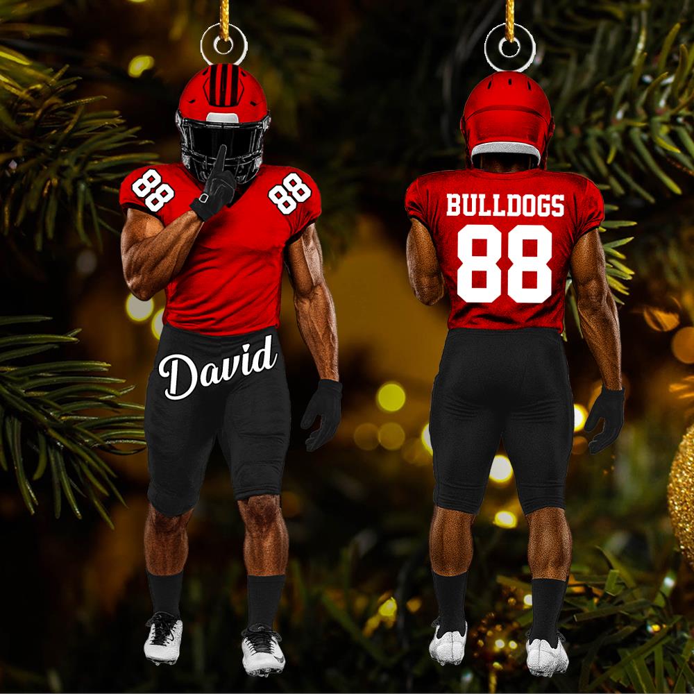 Football Player Ornament Gifts For Football Lovers - Custom Gift For Football Player Nh00