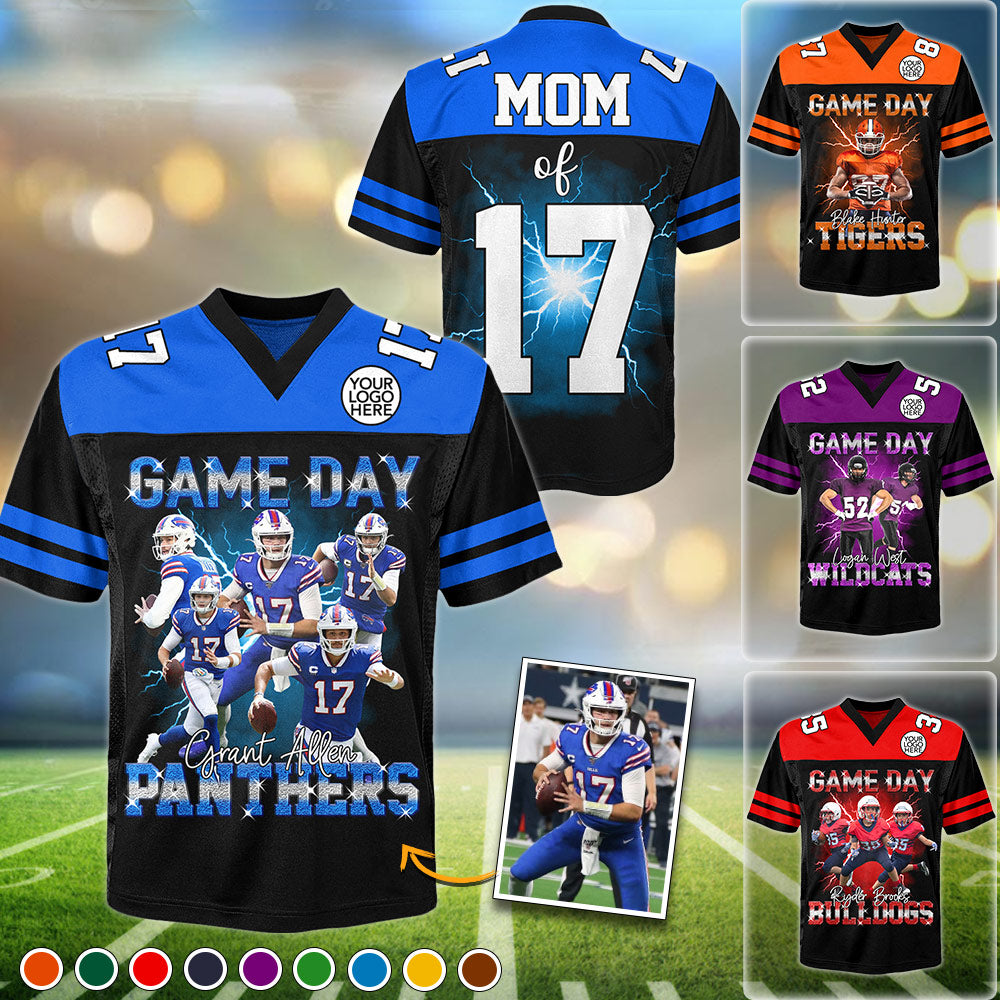Custom Photo Football Game Day Football Jersey Gift For Football Lovers - Personalized Gift For Football Player Na02 Do99