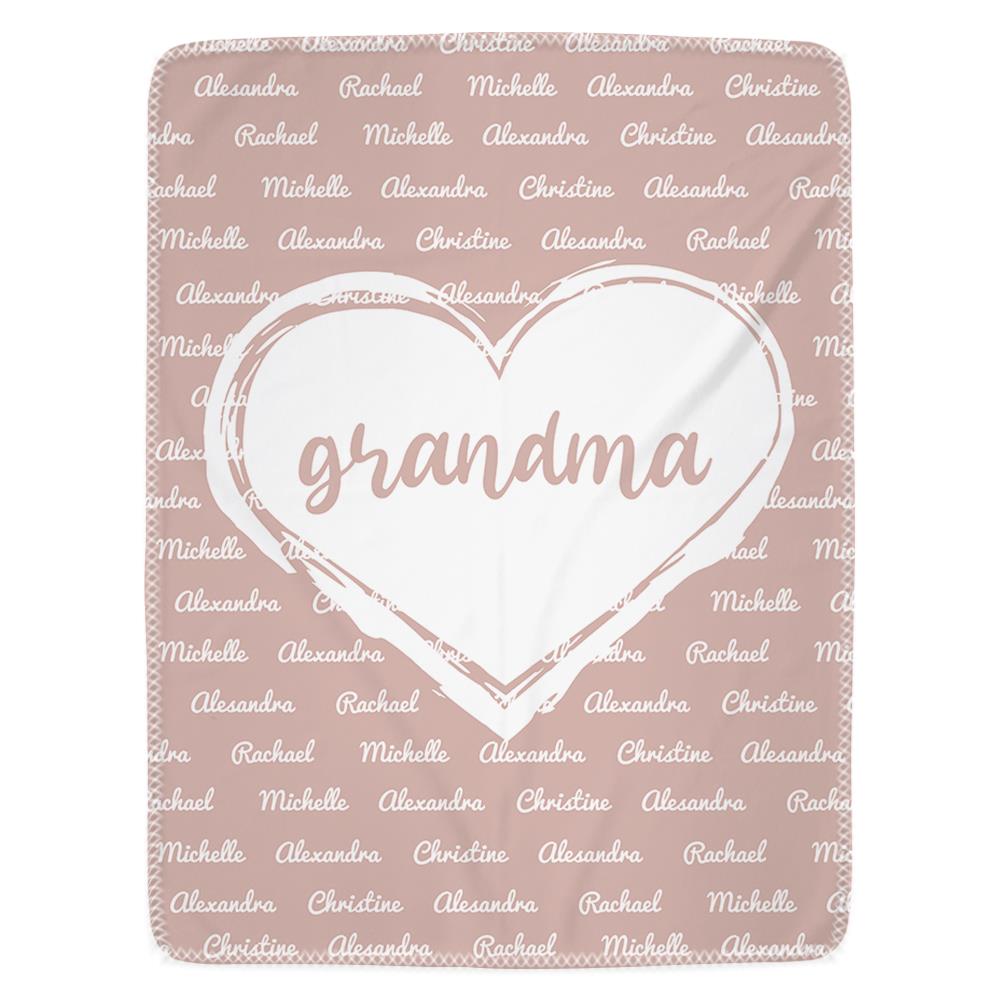 Name in Heart Blanket | Personalized Gift with Names & Color of Your Choice | Personalized Name Blanket, Mothers Day Gifts, Christmas Gift