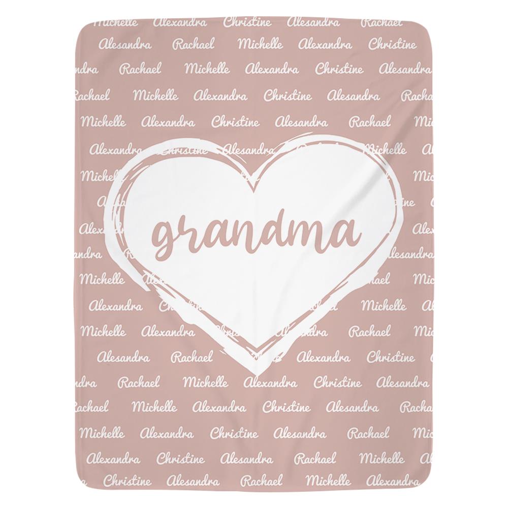 Name in Heart Blanket | Personalized Gift with Names & Color of Your Choice | Personalized Name Blanket, Mothers Day Gifts, Christmas Gift