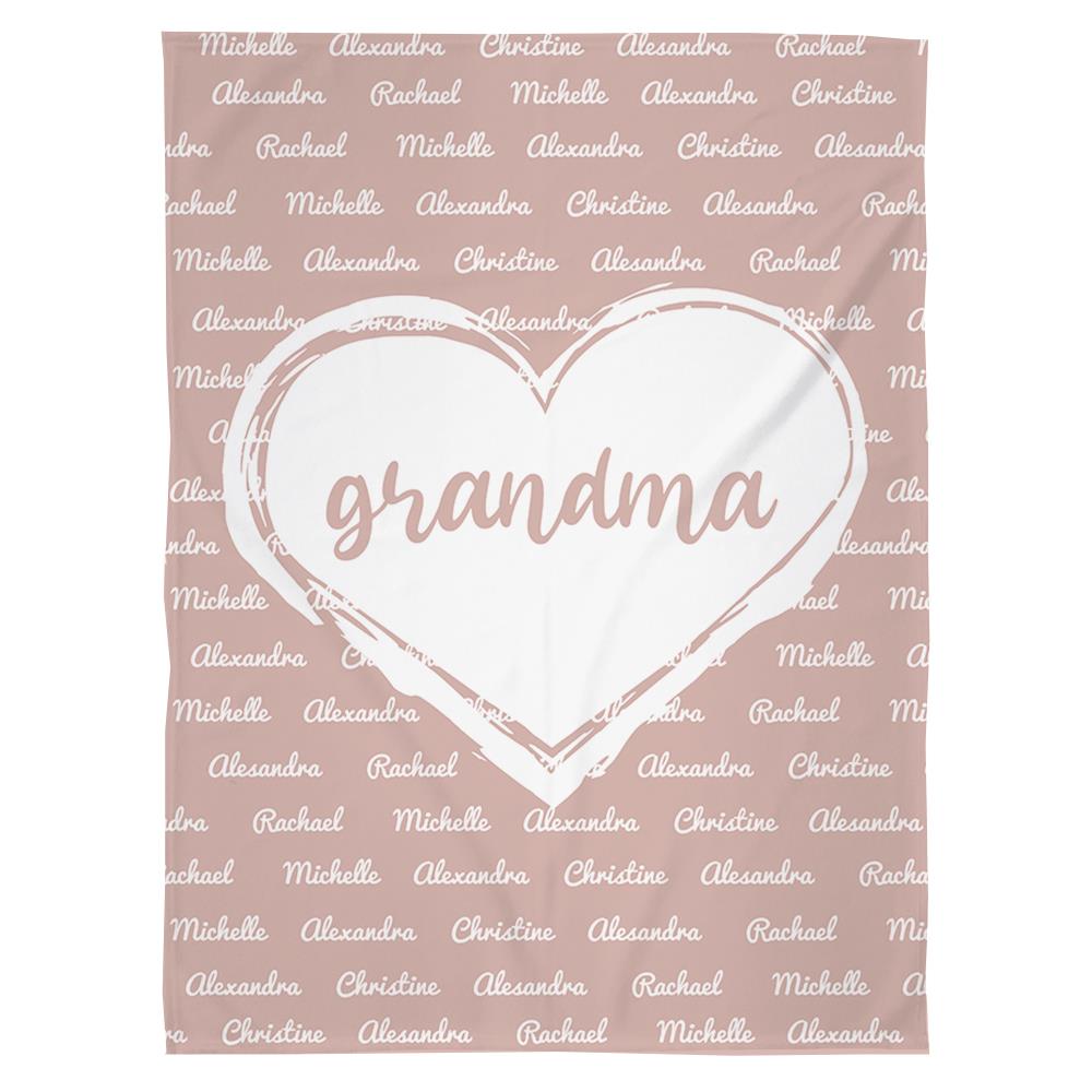 Name in Heart Blanket | Personalized Gift with Names & Color of Your Choice | Personalized Name Blanket, Mothers Day Gifts, Christmas Gift