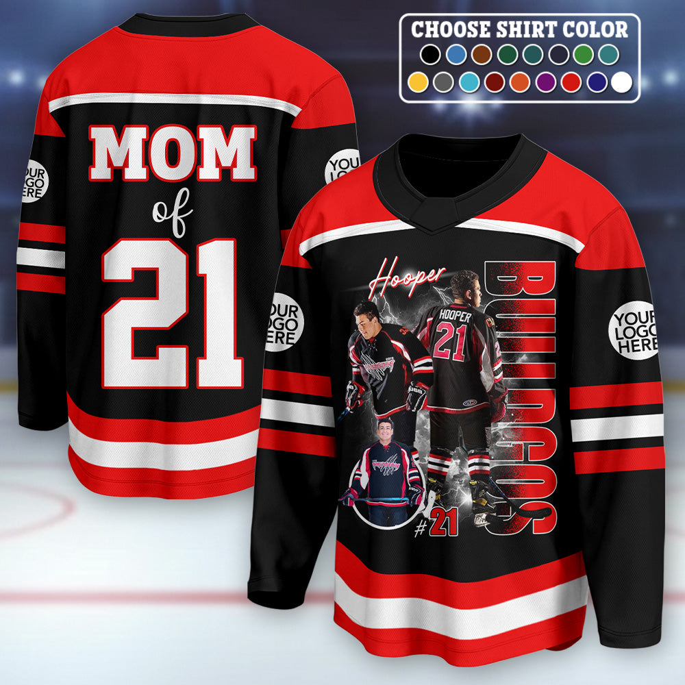 Custom Photo Ice Hockey Player Ice Hockey Jersey, Personalized Team Name School Name Bootleg Jersey A2110 T24