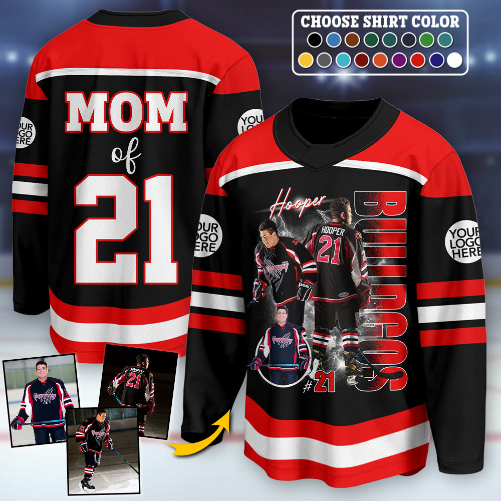 Custom Photo Ice Hockey Player Ice Hockey Jersey, Personalized Team Name School Name Bootleg Jersey A2110 T24