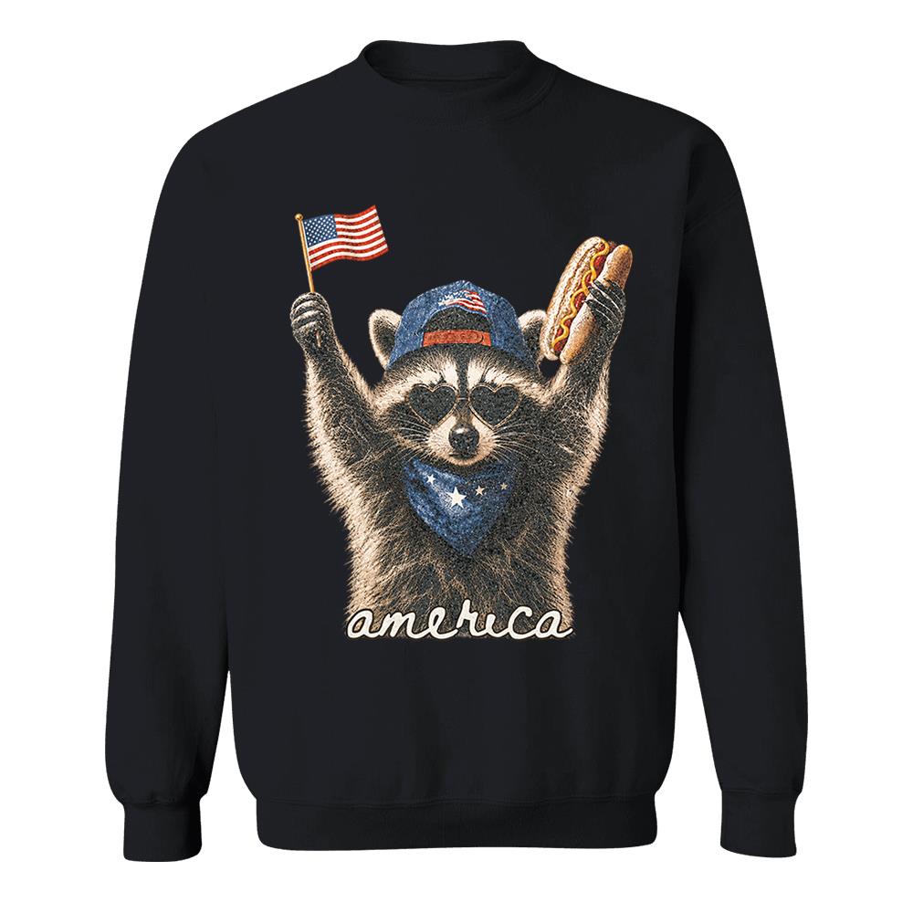 Custom Photo Pet, Feral & Free Racoon Shirt, 4th of July Shirt, USA Independence Day Shirt, Funny Raccoon Tee, Patriotic Shirt, July 4th Gift Nh00