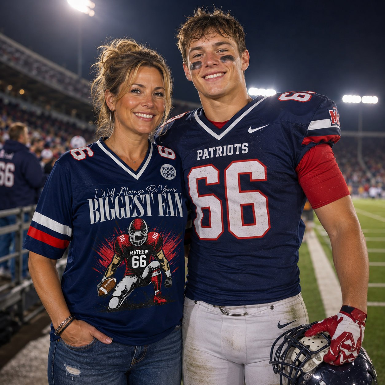 I'll Always Be Your Biggest Fan -  Personalized All Over Print Football Jersey For Football Mom Grandma Sport Family T1807 T24