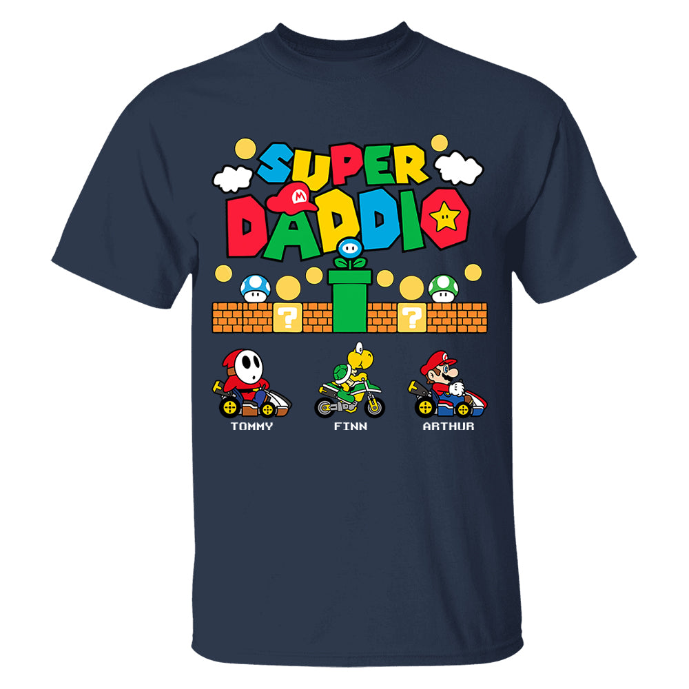 Personalized Super Daddio Shirt, Custom Names Shirt, Father's Day Gift