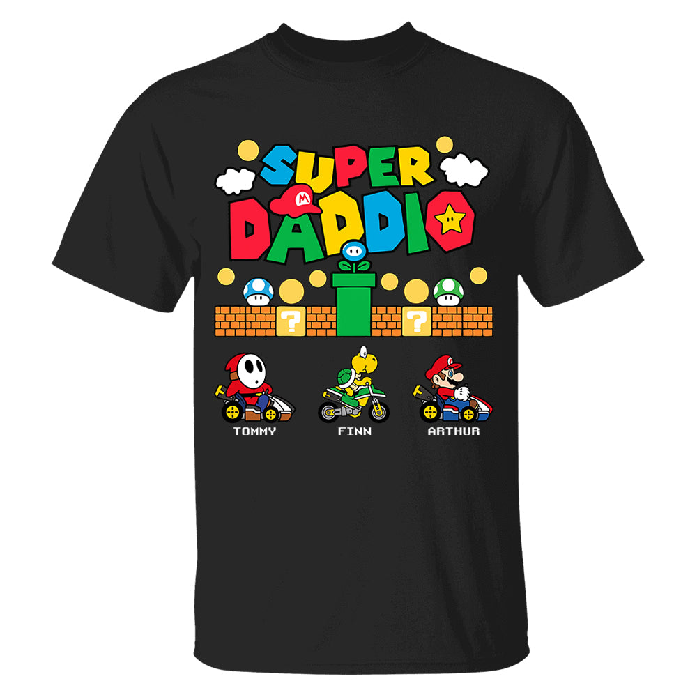 Personalized Super Daddio Shirt, Custom Names Shirt, Father's Day Gift