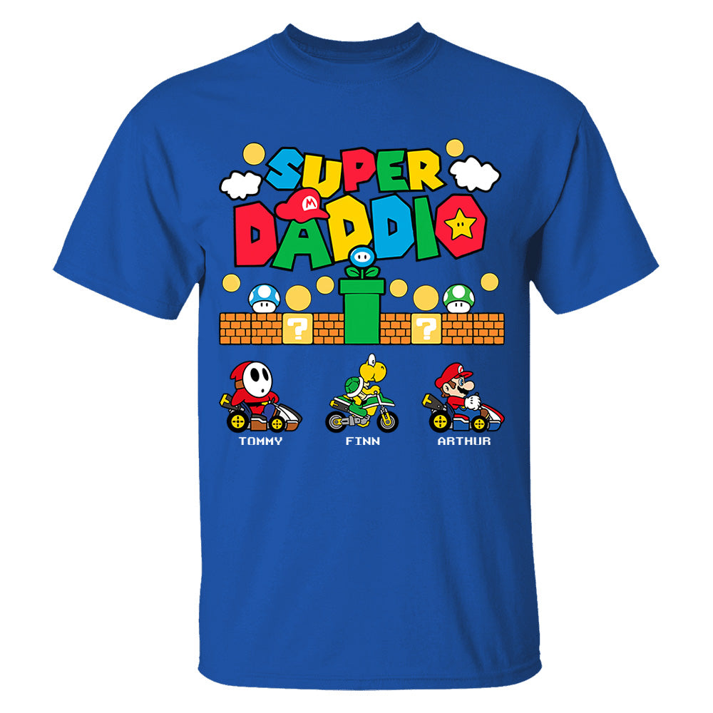 Personalized Super Daddio Shirt, Custom Names Shirt, Father's Day Gift