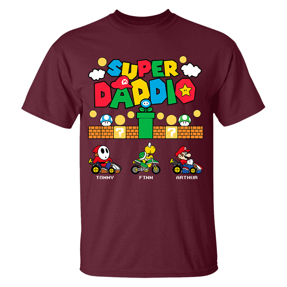 Personalized Super Daddio Shirt, Custom Names Shirt, Father's Day Gift