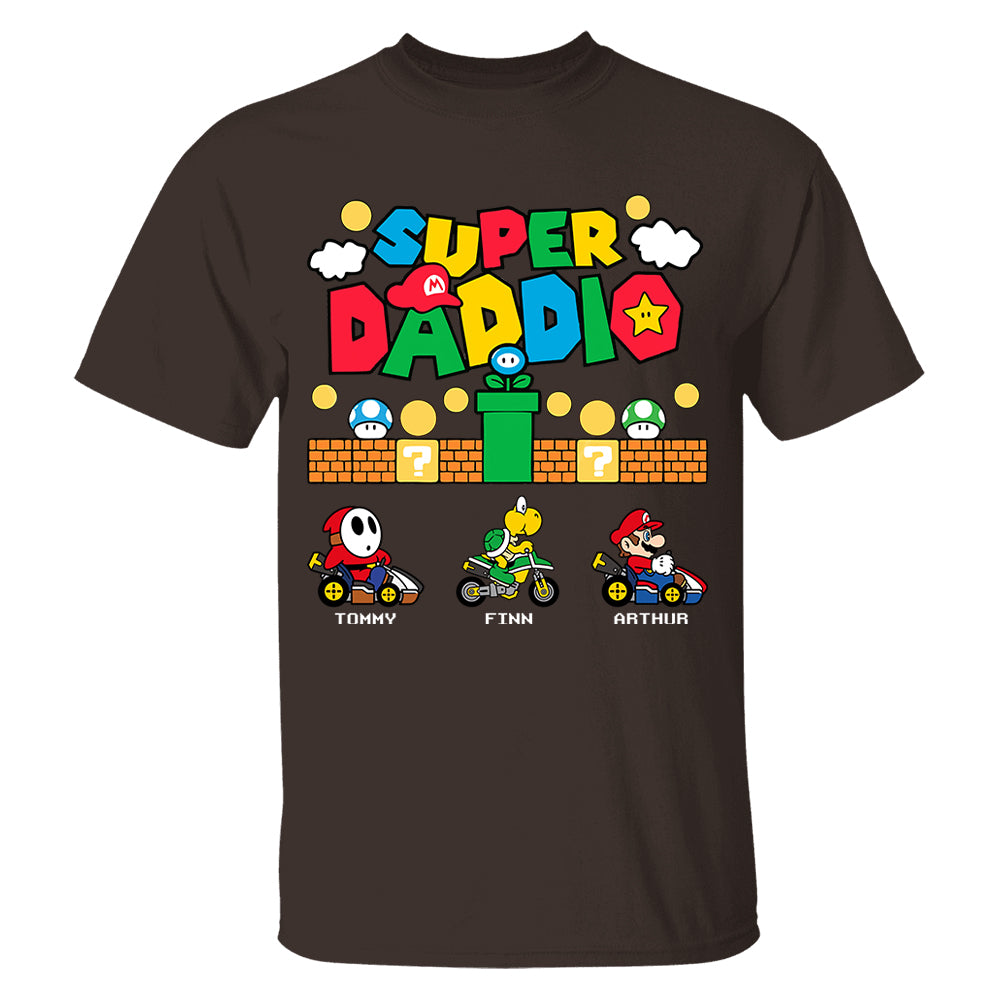 Personalized Super Daddio Shirt, Custom Names Shirt, Father's Day Gift