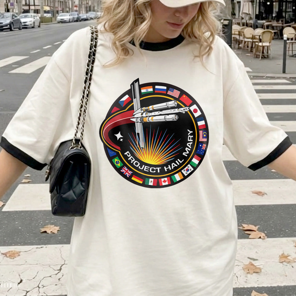 Project Hail Mary Shirt Ringer Tee Mission Patch