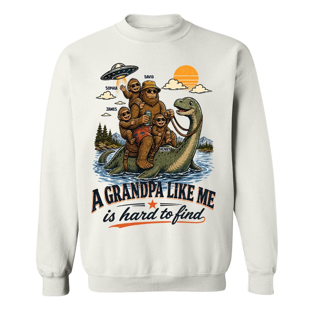 Personalized A Grandpa Like Me Is Hard To Find Retro Lake Monster Shirt, Unique Gift for Papa, Dad, Grandpa Hv01