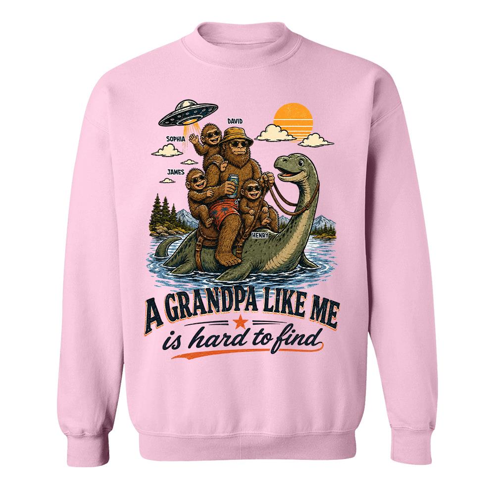 Personalized A Grandpa Like Me Is Hard To Find Retro Lake Monster Shirt, Unique Gift for Papa, Dad, Grandpa Hv01