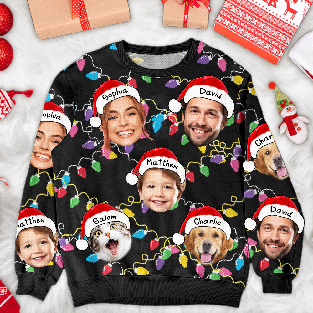 Custom Face Christmas Family Silly Xmas Leds - Personalized Photo Ugly Sweater - Gift For Family T1807 TH23
