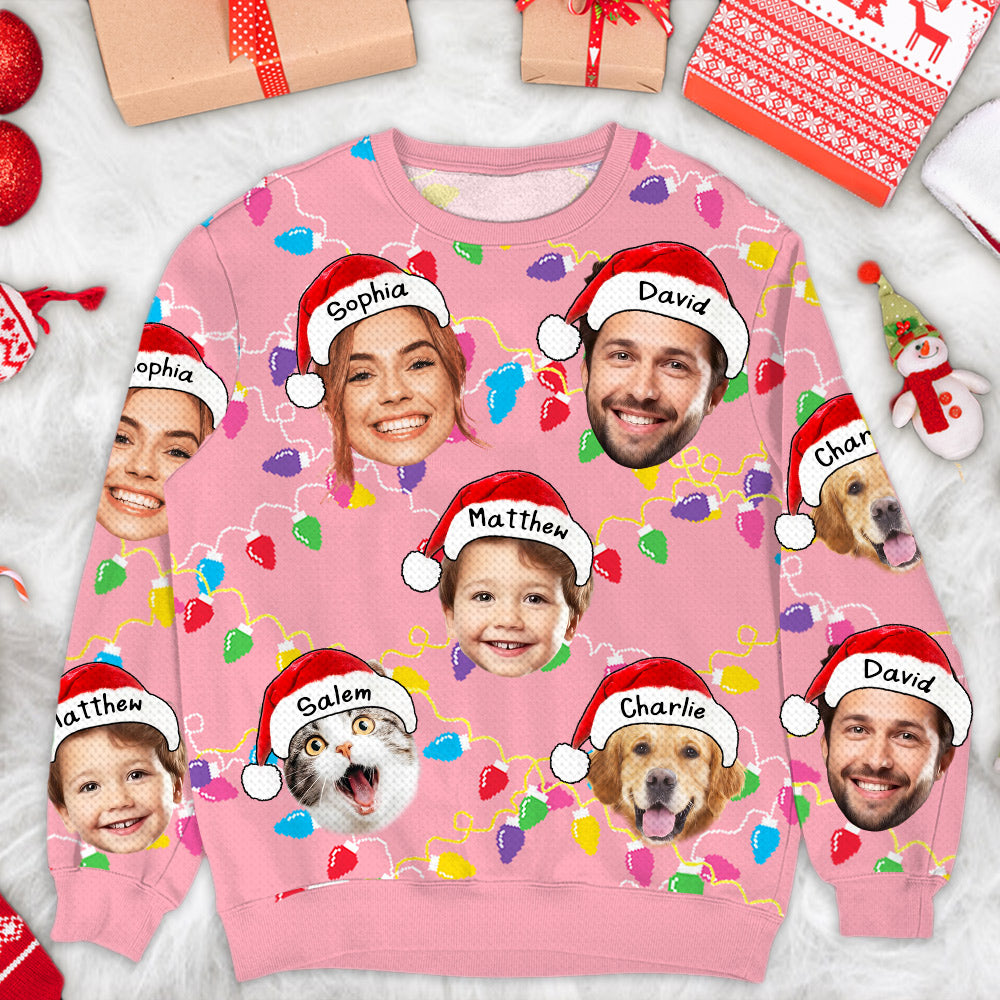Custom Face Christmas Family Silly Xmas Leds - Personalized Photo Ugly Sweater - Gift For Family T1807 TH23