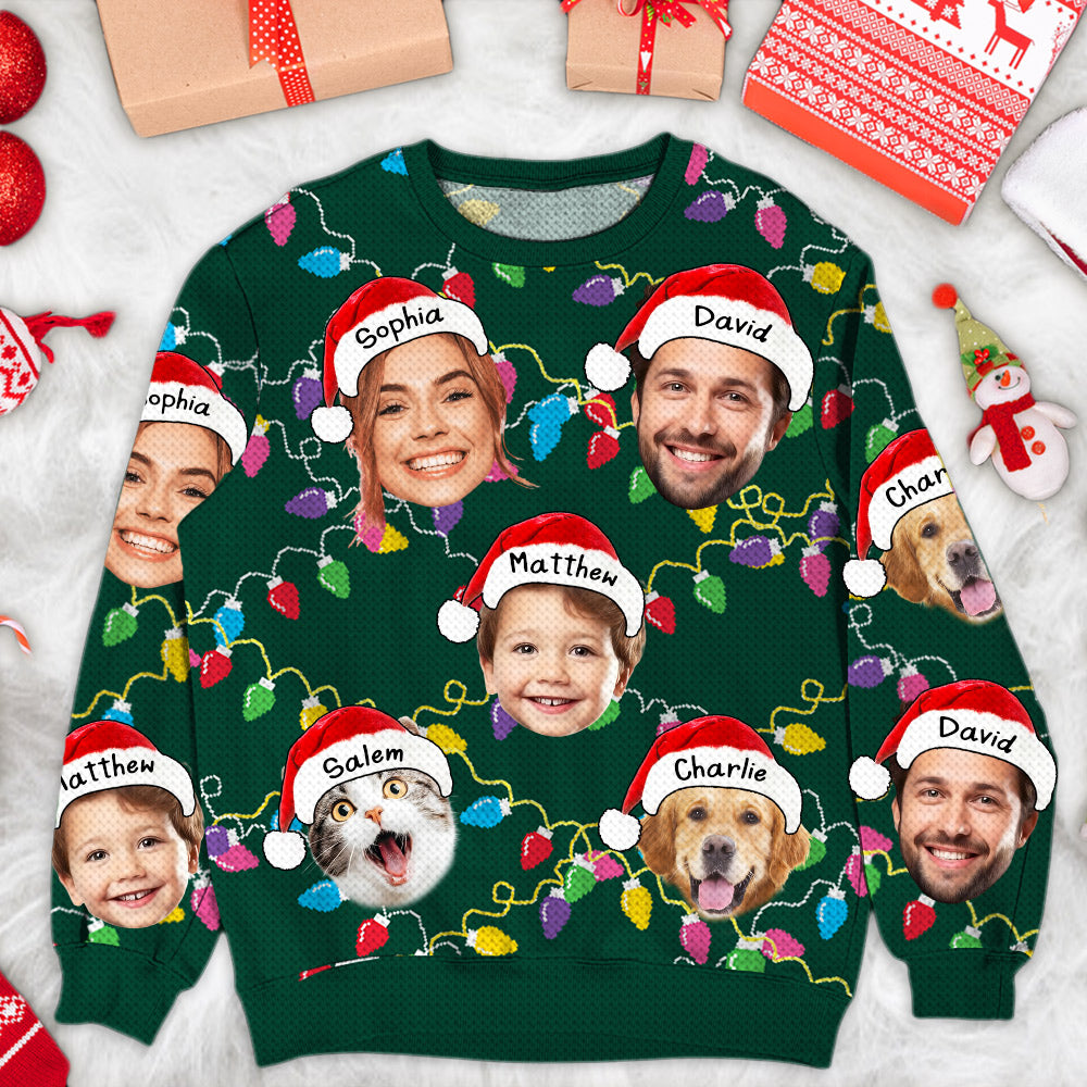 Custom Face Christmas Family Silly Xmas Leds - Personalized Photo Ugly Sweater - Gift For Family T1807 TH23