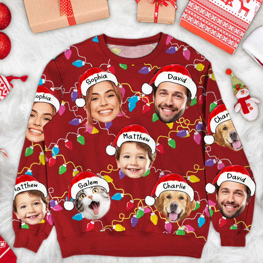 Custom Face Christmas Family Silly Xmas Leds - Personalized Photo Ugly Sweater - Gift For Family T1807 TH23