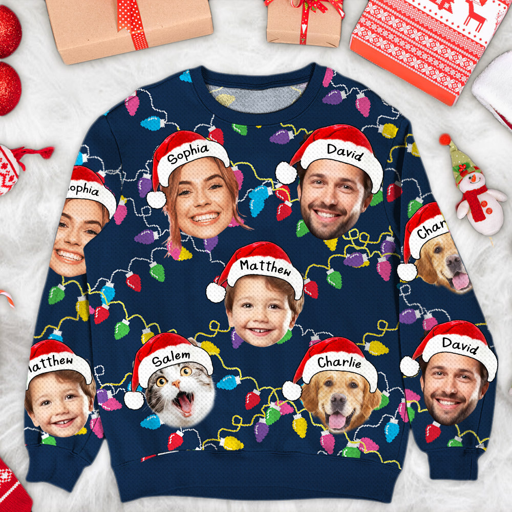 Custom Face Christmas Family Silly Xmas Leds - Personalized Photo Ugly Sweater - Gift For Family T1807 TH23