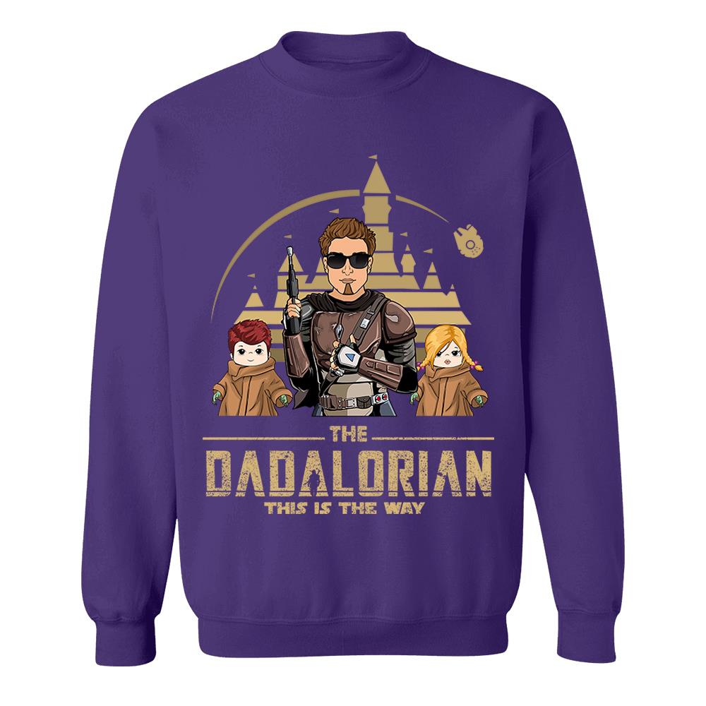 The Dadalorian This Is The Way Personalized Shirt For Dad, Father Day Gifts for Dad Funny Dad Tshirt Cool Daddy Nh00
