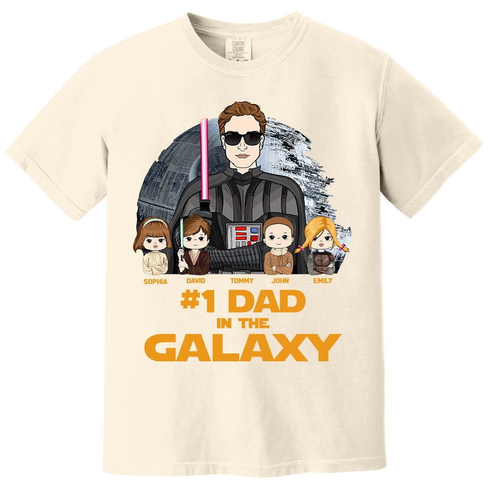 #1 Dad In The Galaxy - Personalized Shirt Custom For Dad Grandpa NA04 Pt99