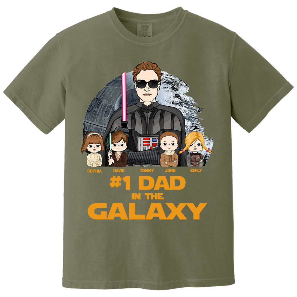 #1 Dad In The Galaxy - Personalized Shirt Custom For Dad Grandpa NA04 Pt99