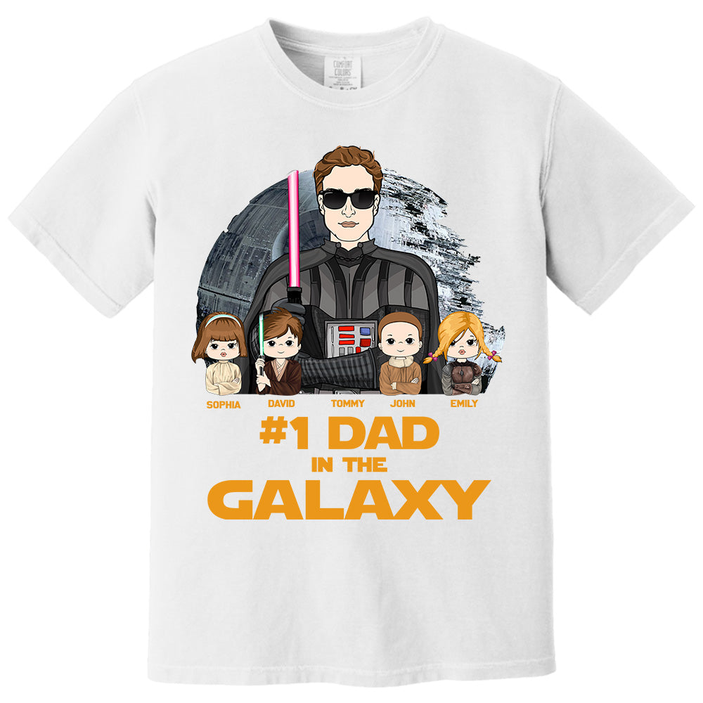 #1 Dad In The Galaxy - Personalized Shirt Custom For Dad Grandpa NA04 Pt99